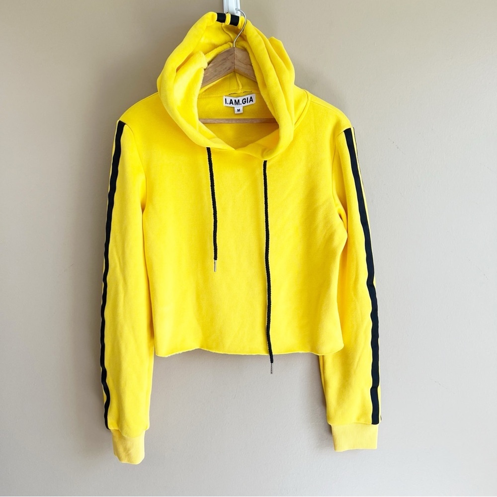 I.AM.GIA women’s yellow cropped sweatshirt hoodie size medium